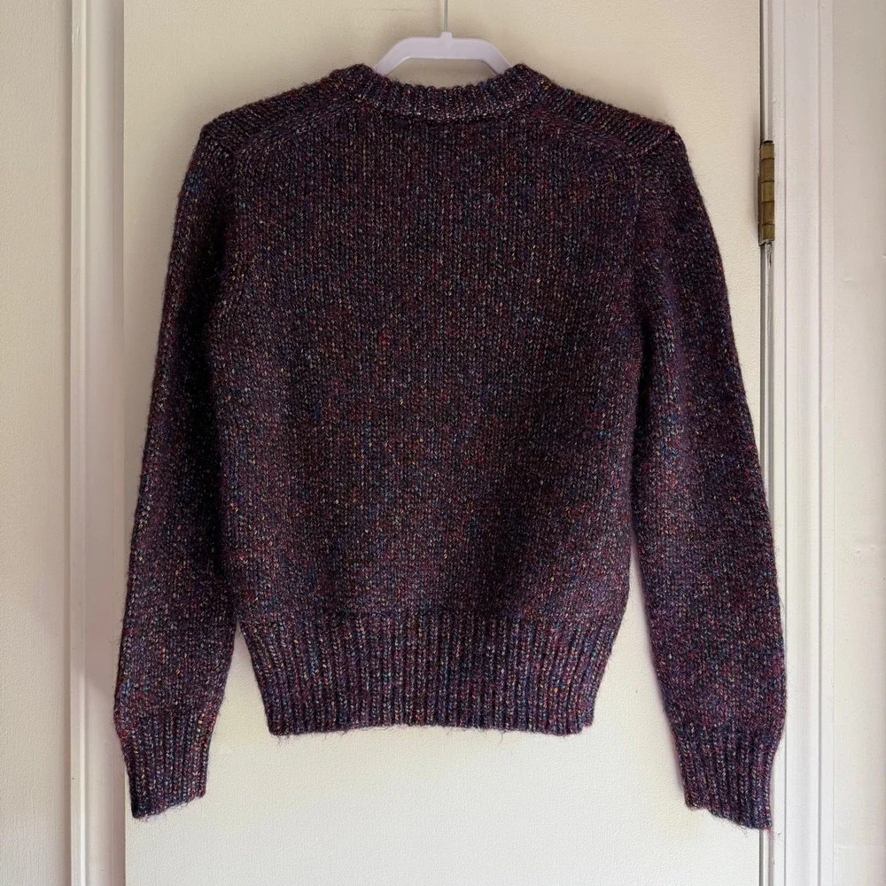 Madewell Purple Multi Space Dyed Marl Wool Blend Crewneck Sweater AF327 Women S